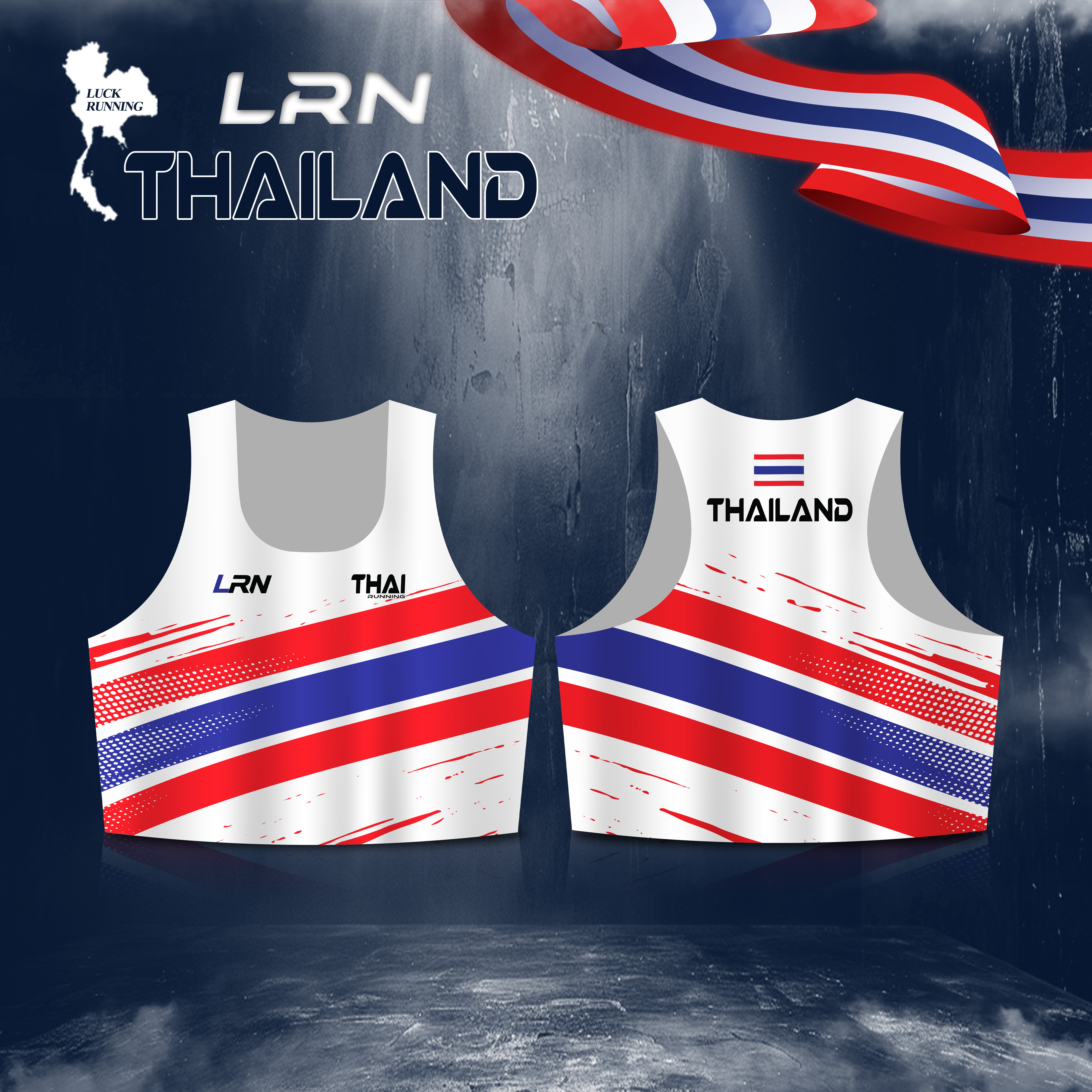 เสื้อวิ่งพิมพ์ลาย LRN เนื้อผ้า Super Air Flow (SF09)