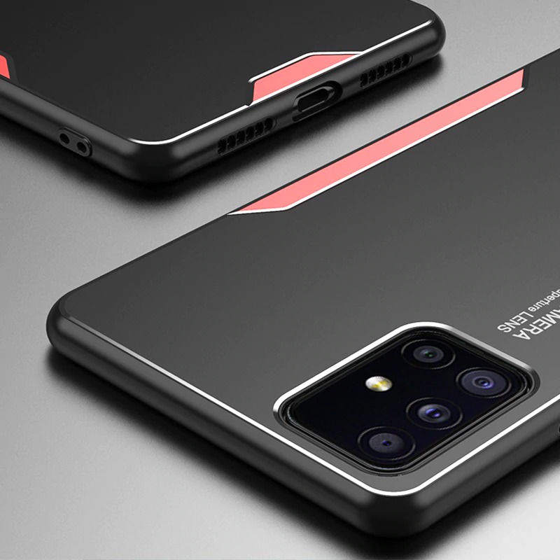 เคส Samsung Galaxy A71 5G #เคสฝาหลังไฮบริด Metal +TPU Shockproof metal back plate Phone Back Cover