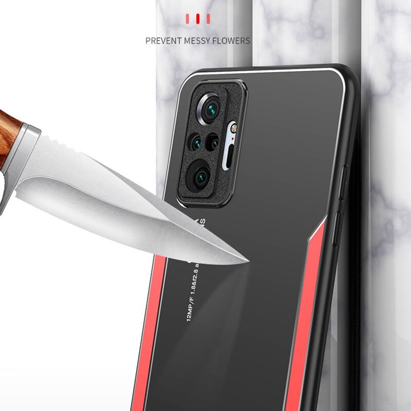 เคส Redmi Note 10 4G #เคสฝาหลังไฮบริด Metal +TPU Shockproof metal back plate Phone Back Cover