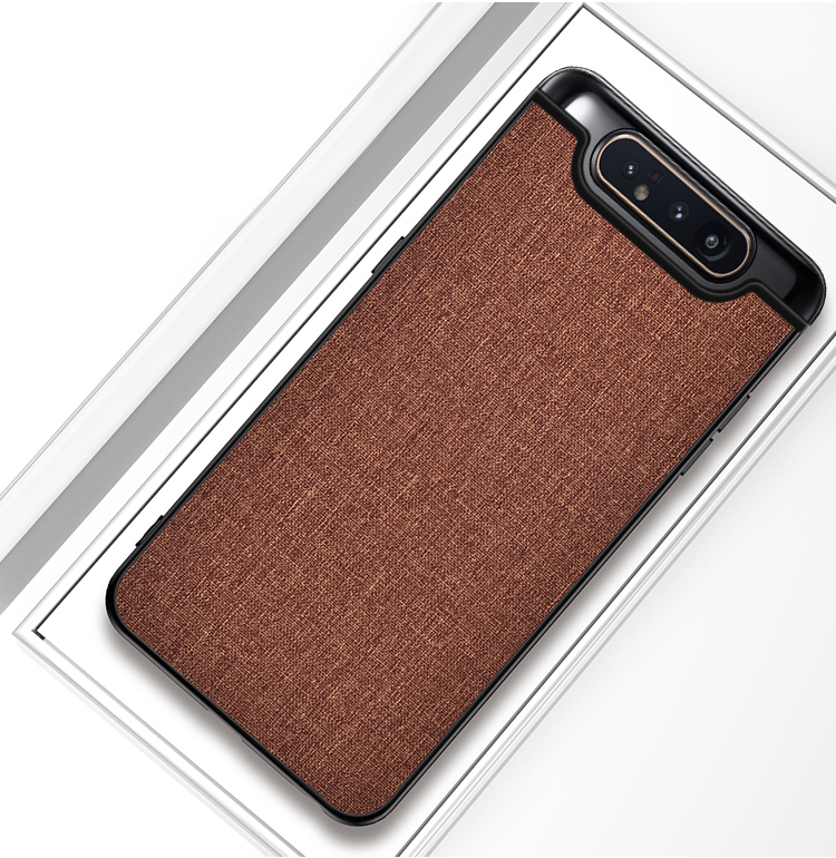 เคส Samsung Galaxy A80 #เคสฝาหลังเคลือบผิวผ้า Matte Cloth PU + PC + TPU Hybrid