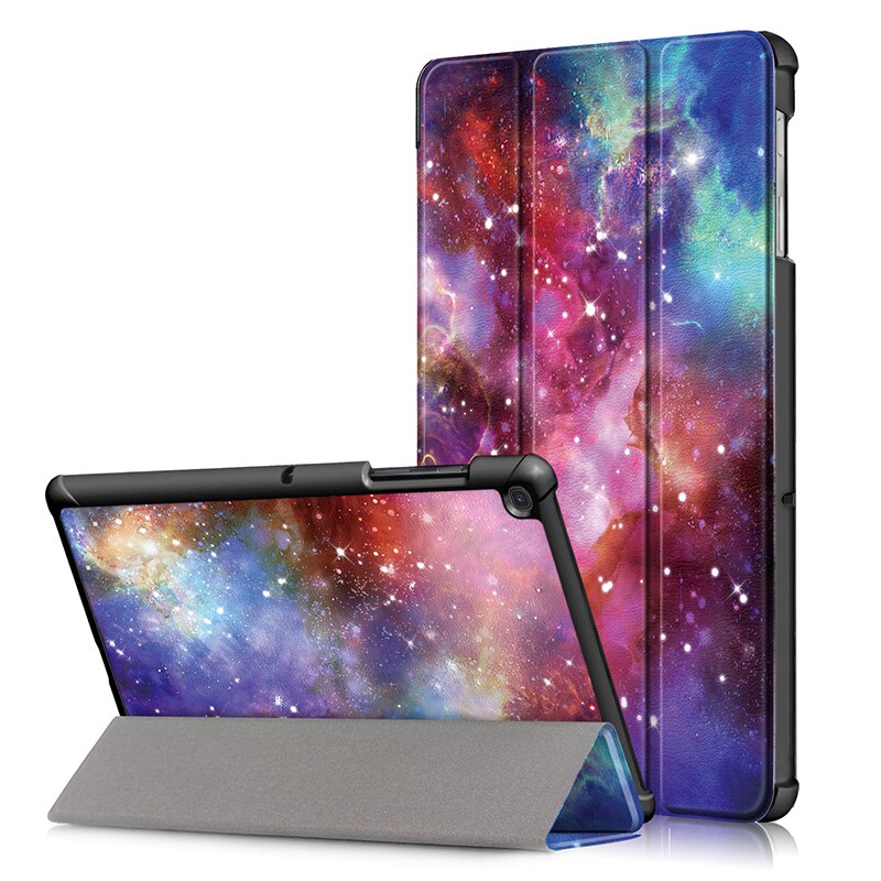 เคส Samsung Galaxy Tab S5e SM-T720 / SM-T725 #เคสฝาพับแบบ 3 พับพิมพ์ลาย Pattern Printing Tri-fold Stand PU Leather Smart Case