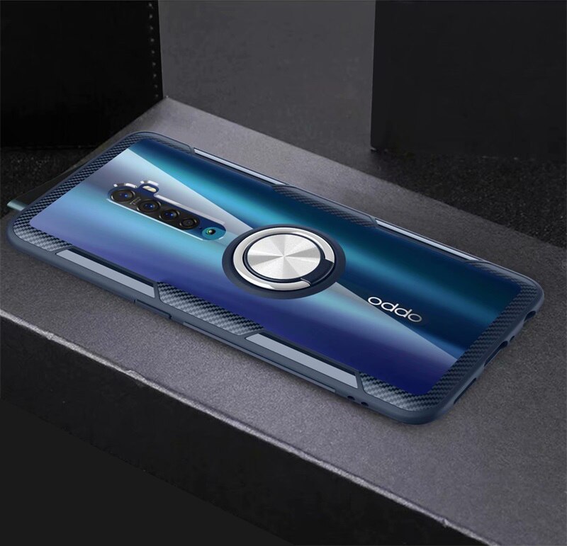 เคส Oppo Reno 2F #เคสฝาหลังใสมีแหวนสวมนิ้ว Finger Ring Kickstand Acrylic + TPU