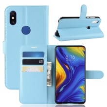 เคส Xiaomi Mi Mix 3 #เคสฝาพับสไตล์กระเป๋าสตางค์หนัง PU ผิวลิ้นจี่สีสันสวยงามทันสมัย