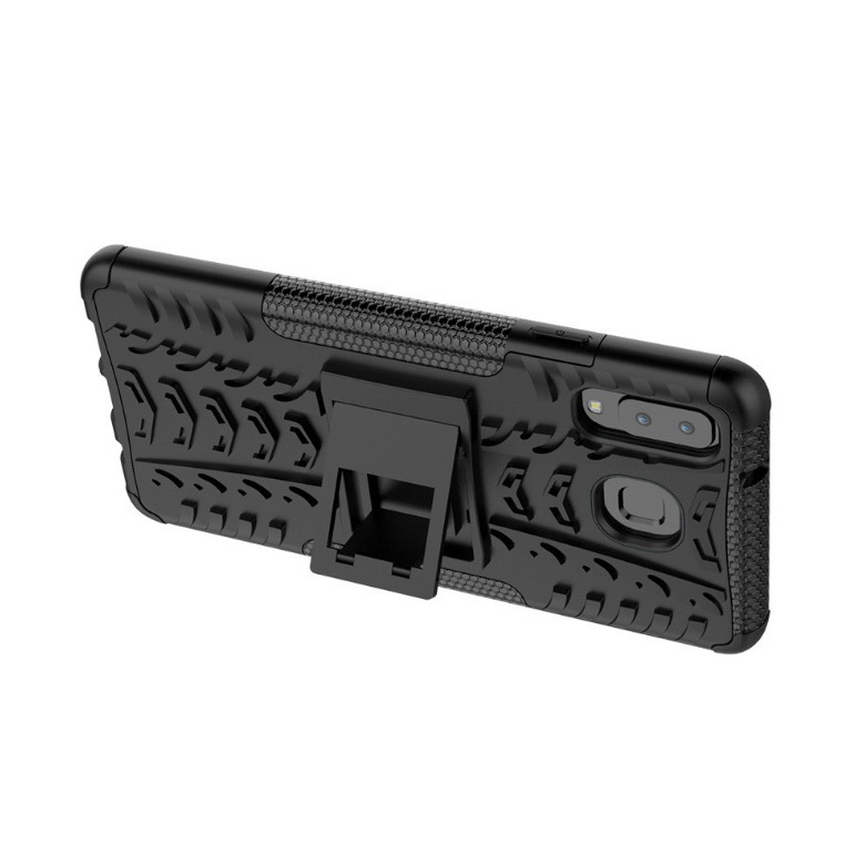 Case Samsung Galaxy A8 Star #เคสฝาหลังกันลื่น Cool Tyre Pattern Kickstand (PC + TPU)