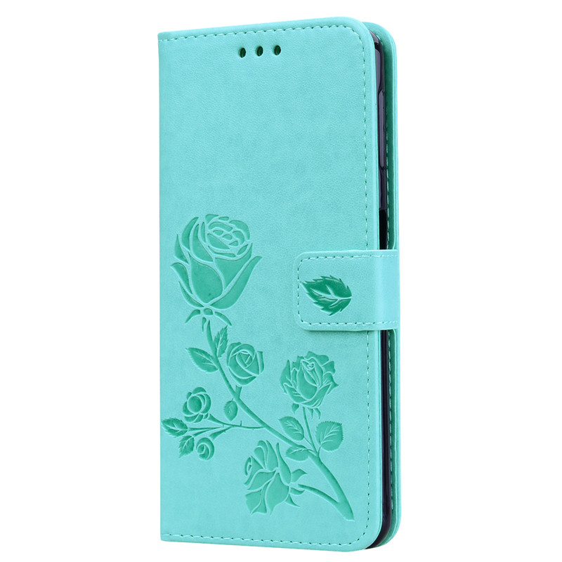 Case Samsung Galaxy A7 (2018) #เคสฝาพับหนัง PU ลายดอกกุหลาบแบบกระเป๋าสตางค์ Imprinted Rose Leather