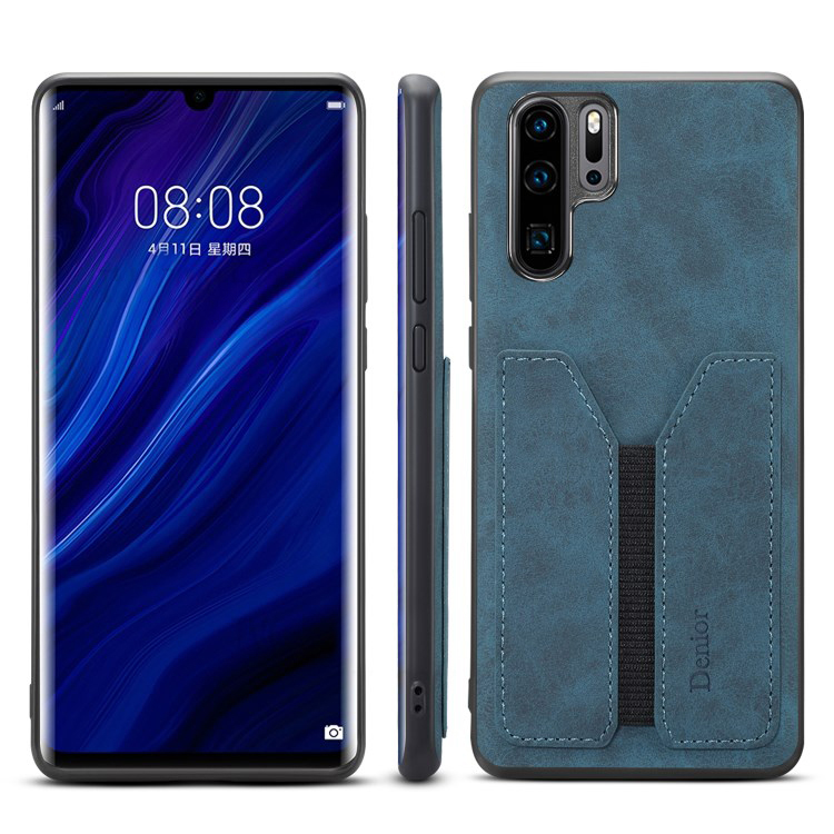 Case Huawei P30 Pro #เคสฝาหลัง TPU เคลือบหนัง PU มีช่องเสียบการ์ดแถบยืดหยุ่น