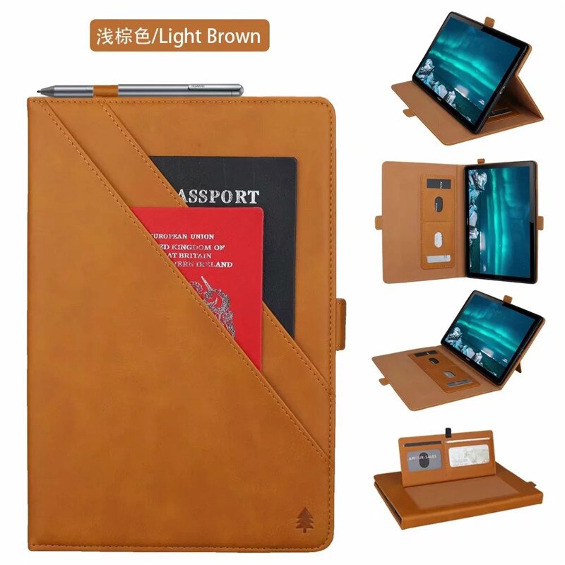 เคส Huawei MediaPad M6 10.8 inch #เคสฝาพับหนัง PU ช่องเสียบการ์ดภายนอกและภายใน Flip Card Slots Stand Leather