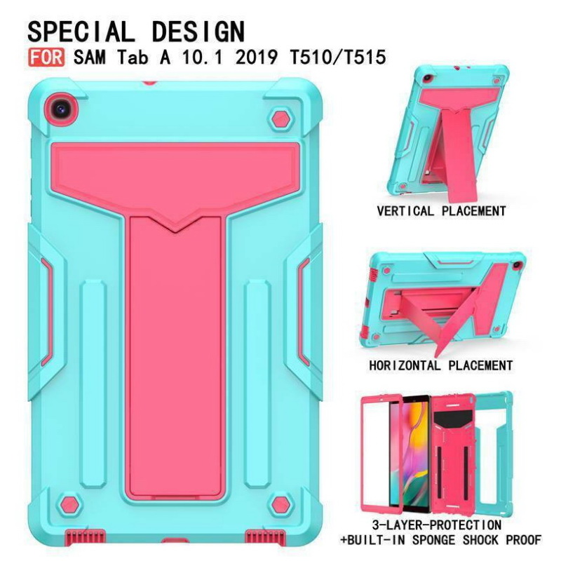 Case Samsung Galaxy Tab A 10.1 (2019) SM-T510 SM-T515 #เคสฝาหลังกันกระแทกมีขาตั้ง Kickstand PC Silicone Armour Defender