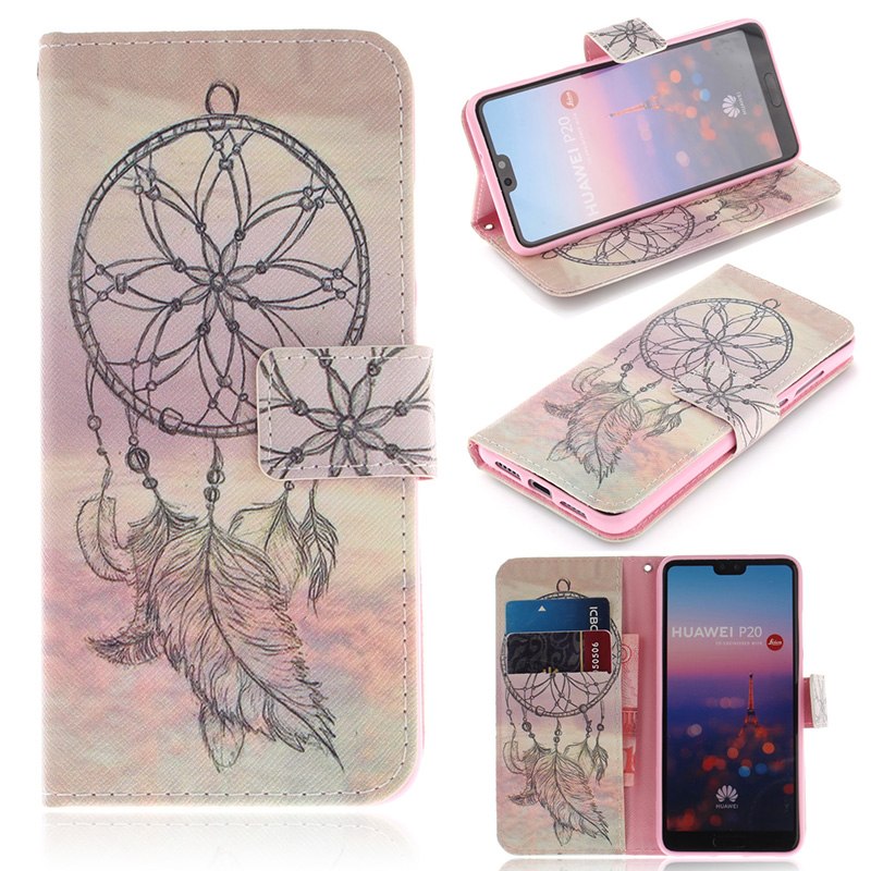 Case Huawei P20 #เคสฝาพับรูปแบบกระเป๋าสตางค์หนัง PU พิมพ์ลายคุณภาพดีราคาถูก