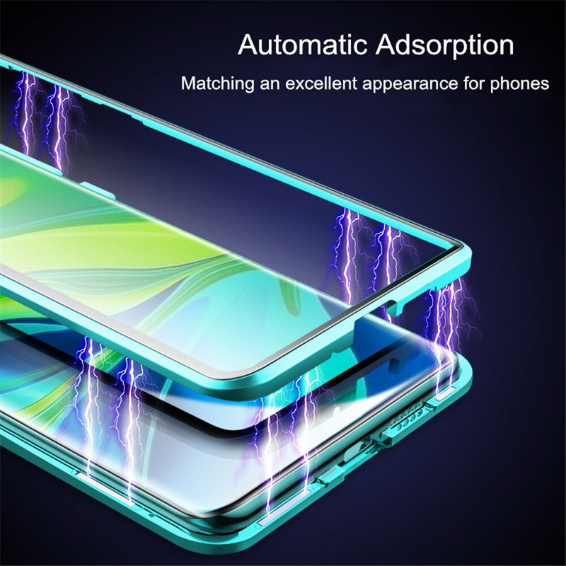 เคส Redmi Note 9 Pro/Redmi Note 9S #เคสฝาครอบกระจกขอบโลหะดูดซับแม่เหล็ก Fully Protection Magnetic Adsorption Glass Metal Phone Protective