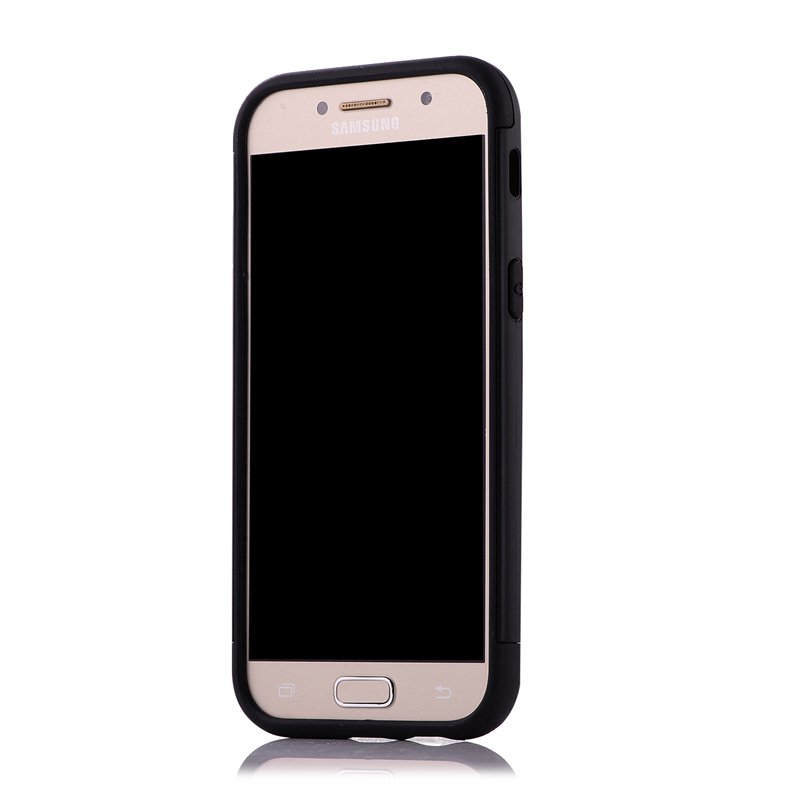 เคส Samsung Galaxy A7 2017 #เคสชุดหุ้มเกราะ Plastic+TPU Hybrid - สีดำ #พร้อมส่ง