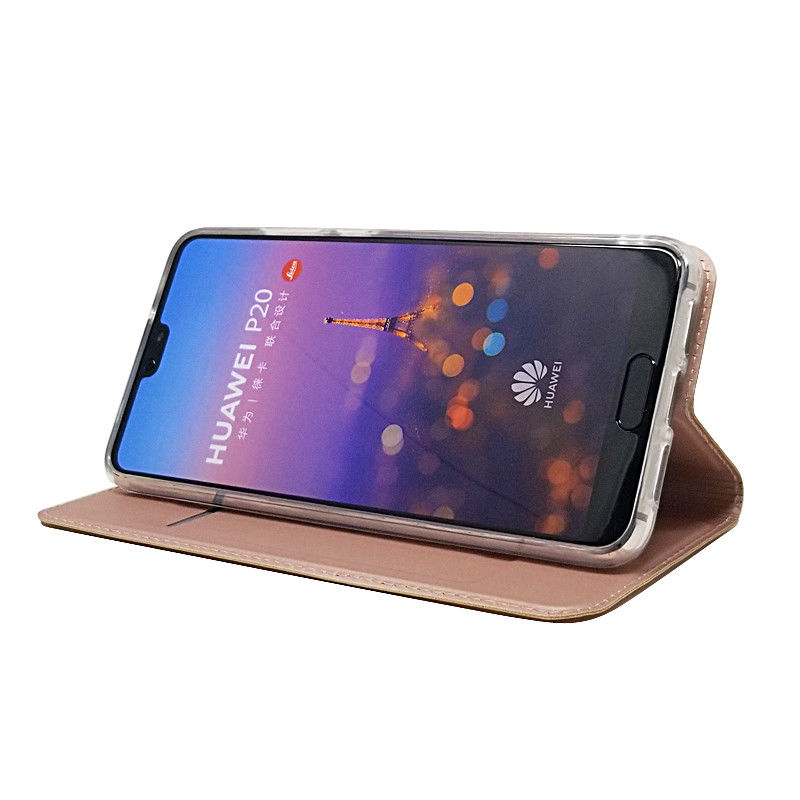 Case Huawei P40 #เคสฝาพับหนัง PU Magnetic Adsorption Stand Leather Card Holder