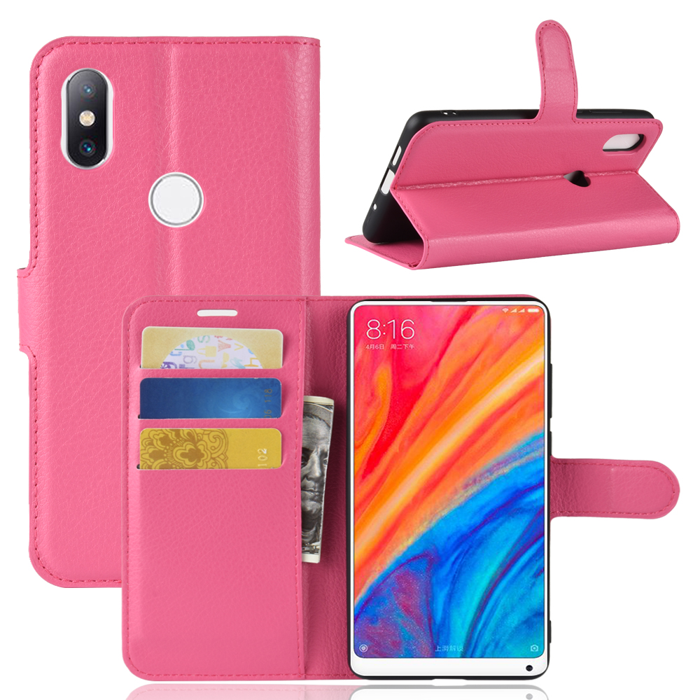 เคส Xiaomi Mi Mix 2s #เคสฝาพับสไตล์กระเป๋าสตางค์หนัง PU ผิวลิ้นจี่สีสันสวยงามทันสมัย
