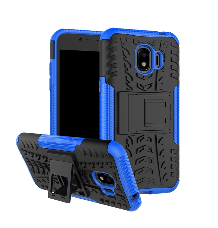 เคส Samsung Galaxy J2 Pro 2018 #เคสฝาหลังกันลื่น Cool Tyre Pattern Kickstand (PC + TPU)