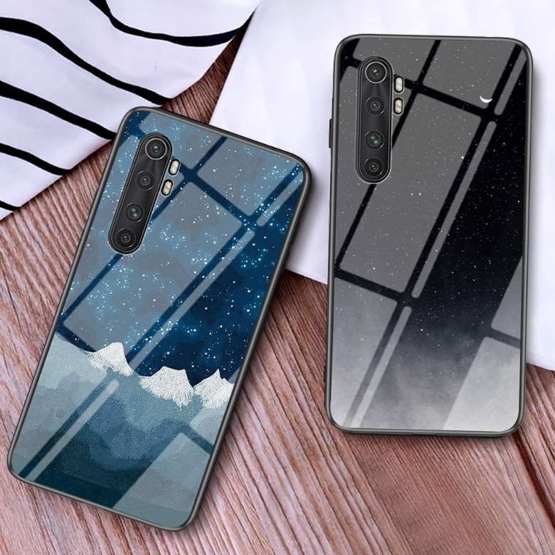 Case Xiaomi Mi Note 10 Lite #เคสฝาหลัง Gradient Color Glass + PC + TPU Hybrid Case