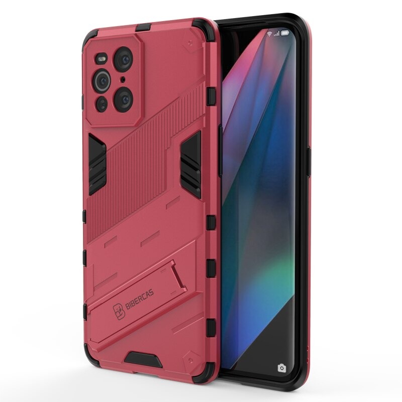 เคส OPPO Find X3 Pro #เคสฝาหลังพลาสติก ไฮบริด TPU + Kickstand