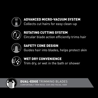 Panasonic® Nose & Facial Hair Trimmer #ER430K ทริมเมอร์ พานาโซนิค Wet/Dry Battery-Operated with Vacuum Cleaning System
