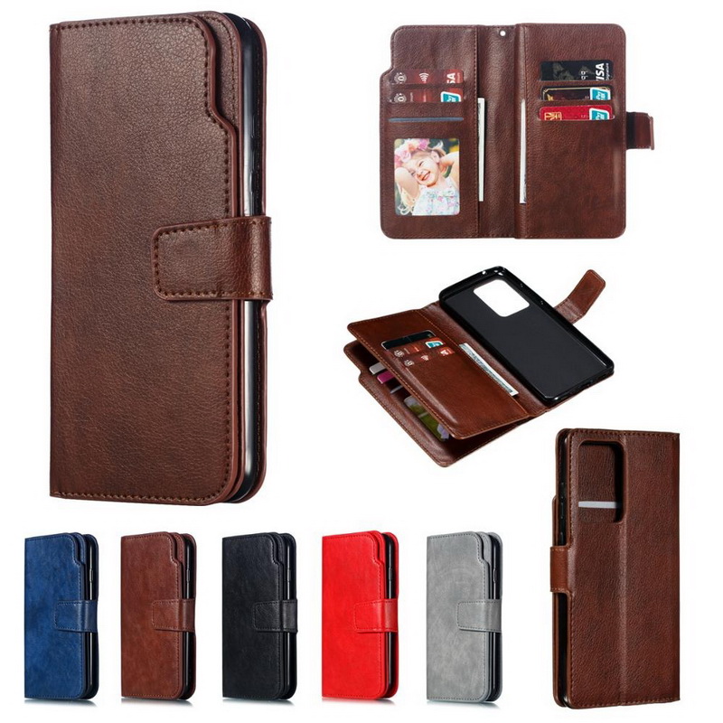 เคส Samsung Galaxy S20 Ultra / S20 Ultra 5G #เคสฝาพับหนัง PU แบบกระเป๋าสตางค์มีที่เก็บบัตรหลายช่อง Retro Wallet Leather Cover Multi Cards Stand