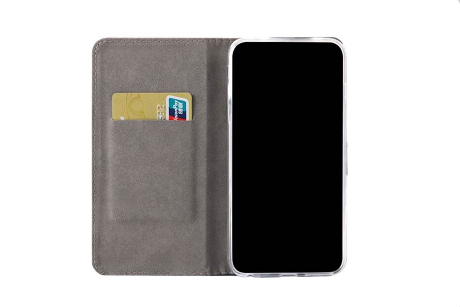 Case Samsung Galaxy A10 #เคสฝาพับหนัง PU เคลือบผิวผ้า Linen Fabric PU Leather Card Storage Phone Case