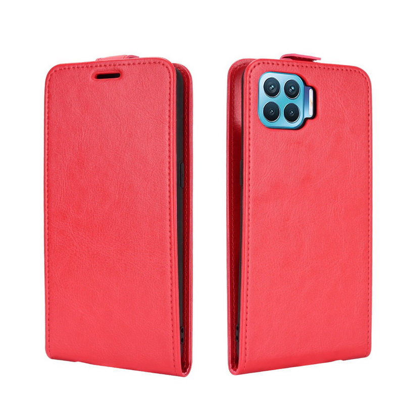 เคส OPPO A93 #เคสฝาพับหนัง PU Crazy Horse แนวตั้ง พร้อมช่องเสียบการ์ด