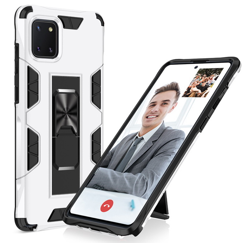 Case Samsung Galaxy Note 10 Lite #เคสแบบฝาหลังเกราะป้องกัน ไฮบริด มีขาตั้ง Built-in Kickstand Hard PC Phone Stand Back Case Armor
