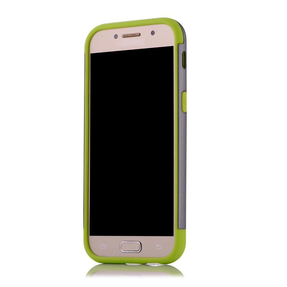 เคส Samsung Galaxy A7 2017 #เคสชุดหุ้มเกราะ Plastic+TPU Hybrid - สีเขียว/เทา #พร้อมส่ง