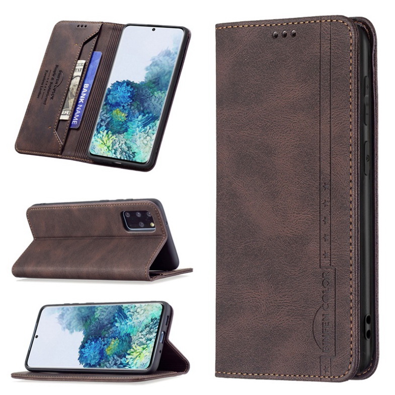 เคส Samsung Galaxy S20 #เคสฝาพับหนังกระเป๋าสตางค์ Retro Luxury Matte Book Design Wallet