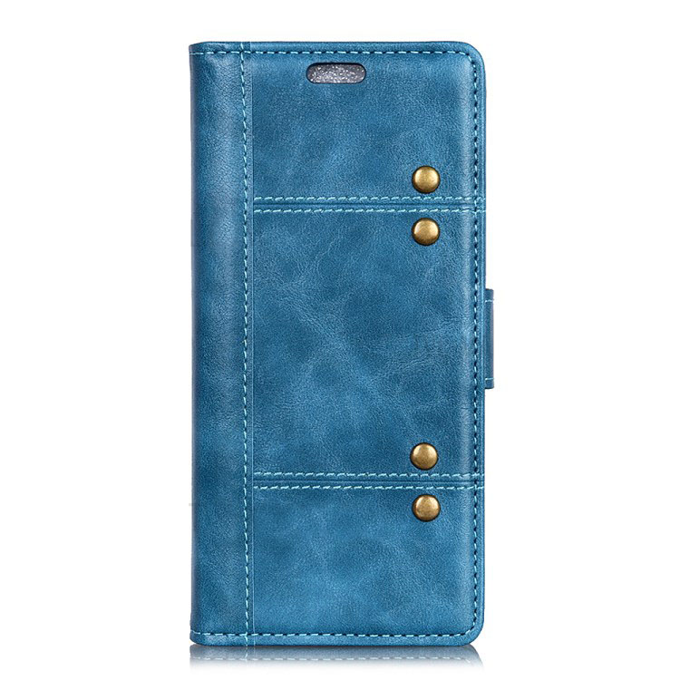 Case Nokia 9 PureView #เคสฝาพับหนัง PU การตกแต่งแบบริ้ว Rivet Decor Crazy Horse Texture