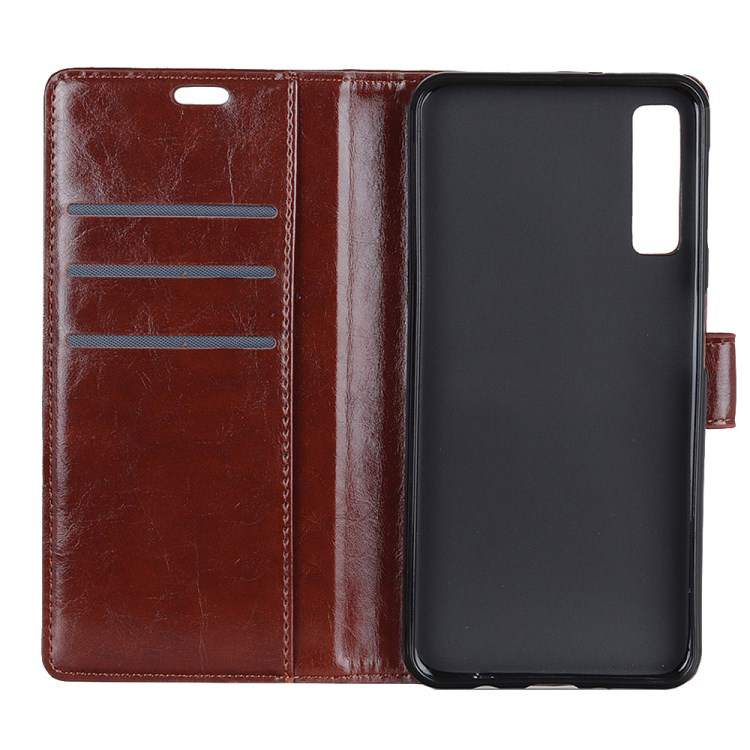 Case Samsung Galaxy A7 (2018) #เคสฝาพับหนัง PU ผิวหนังม้าแบบกระเป๋าสตางค์ Crazy Horse Wallet Leather