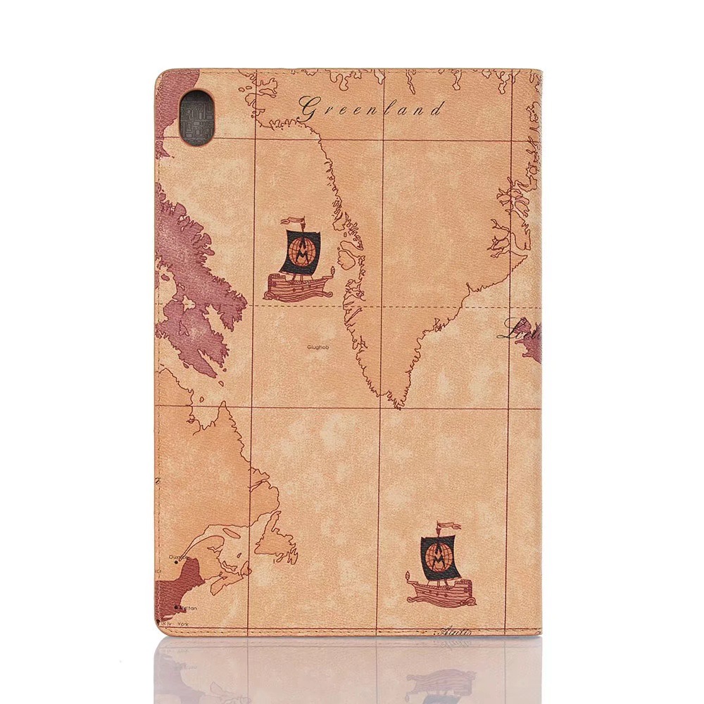 เคส Huawei MediaPad M6 10.8 นิ้ว #เคสฝาพับหนัง PU พิมพ์รูปแบบแผนที่ Map Pattern Stand Wallet Leather