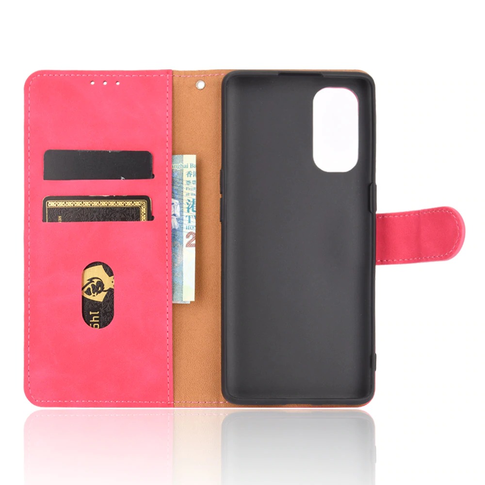 เคส OPPO Reno 5 Pro 5G #เคสฝาพับแบบกระเป๋าสตางค์หนัง PU มีช่องใส่บัตร Leather Wallet Card Holder Phone Cover