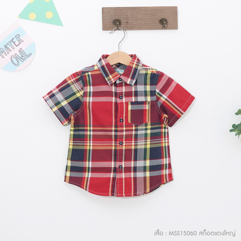 เสื้อลายสก็อตแดงใหญ่ เด็ก 1 ถึง 4 ขวบ