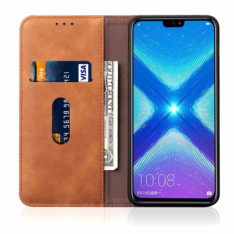 Case Honor 8X #เคสฝาพับหนัง PU Crazy Horse Texture Retro Leather Auto-absorbed Wallet คุณภาพดี