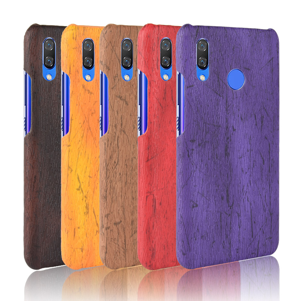 เคส Huawei nova 3i #เคสฝาหลังพลาสติกแข็งเคลือบผิวลายไม้สีสันสดใส Wood Texture PU Leather Coated