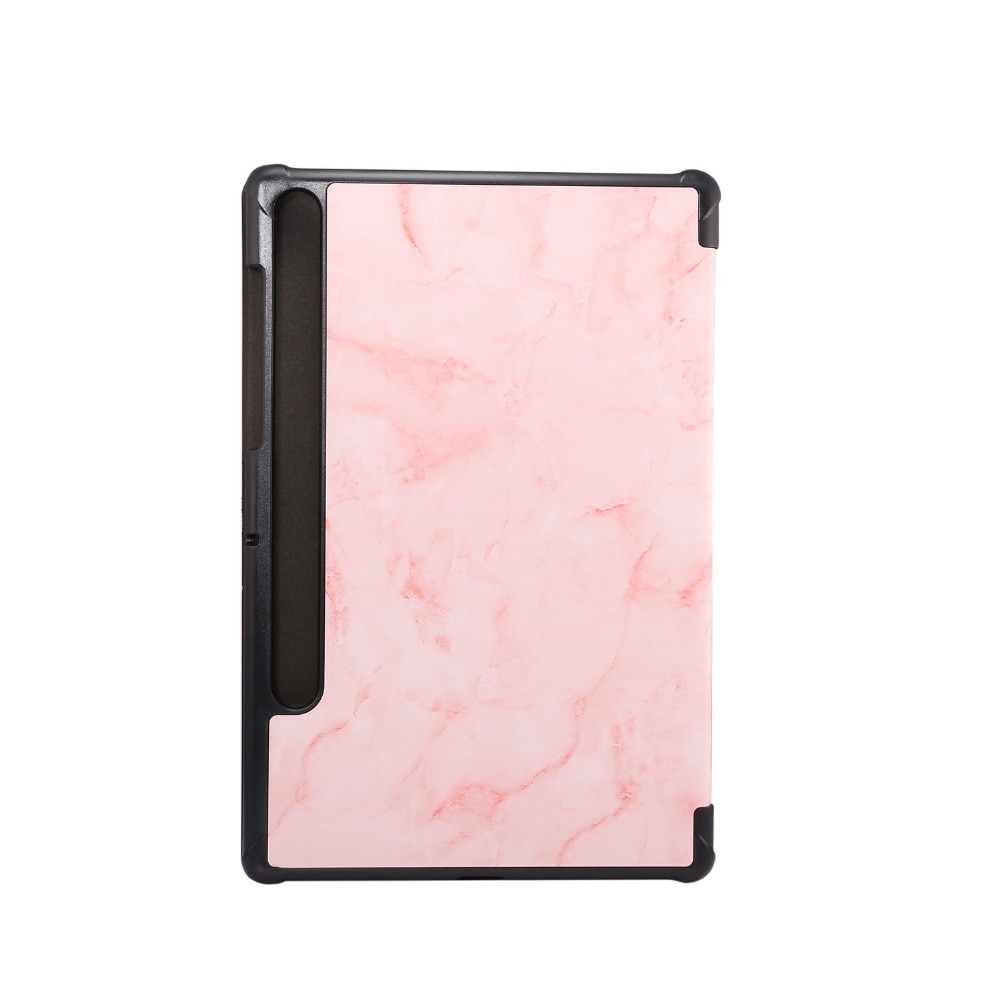 เคส Samsung Galaxy Tab S7 11นิ้ว T870 T875#เคสฝาพับปกสามพับลายเนื้อหินอ่อน Marble Texture Tri-fold PU Leather + PC Stand Tablet Shell
