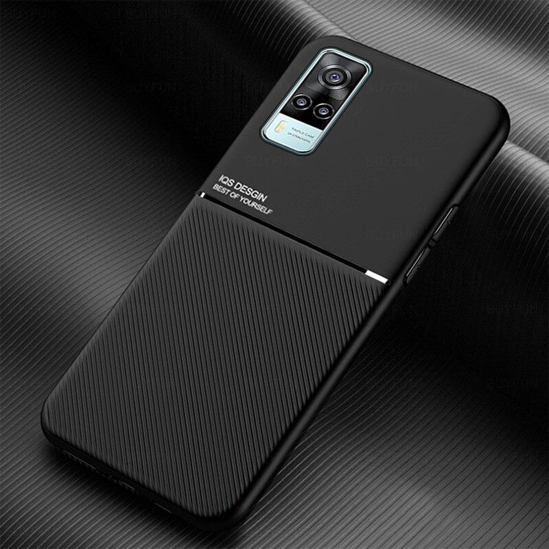 เคส Vivo Y31 2021 #เคสแบบฝาหลัง TPU เคลือบหนัง PU สไตล์ธุรกิจที่เรียบง่ายมีแผ่นเหล็กในตัว Minimalist Business Style Leather Coated TPU Built-in metal magnetic plate