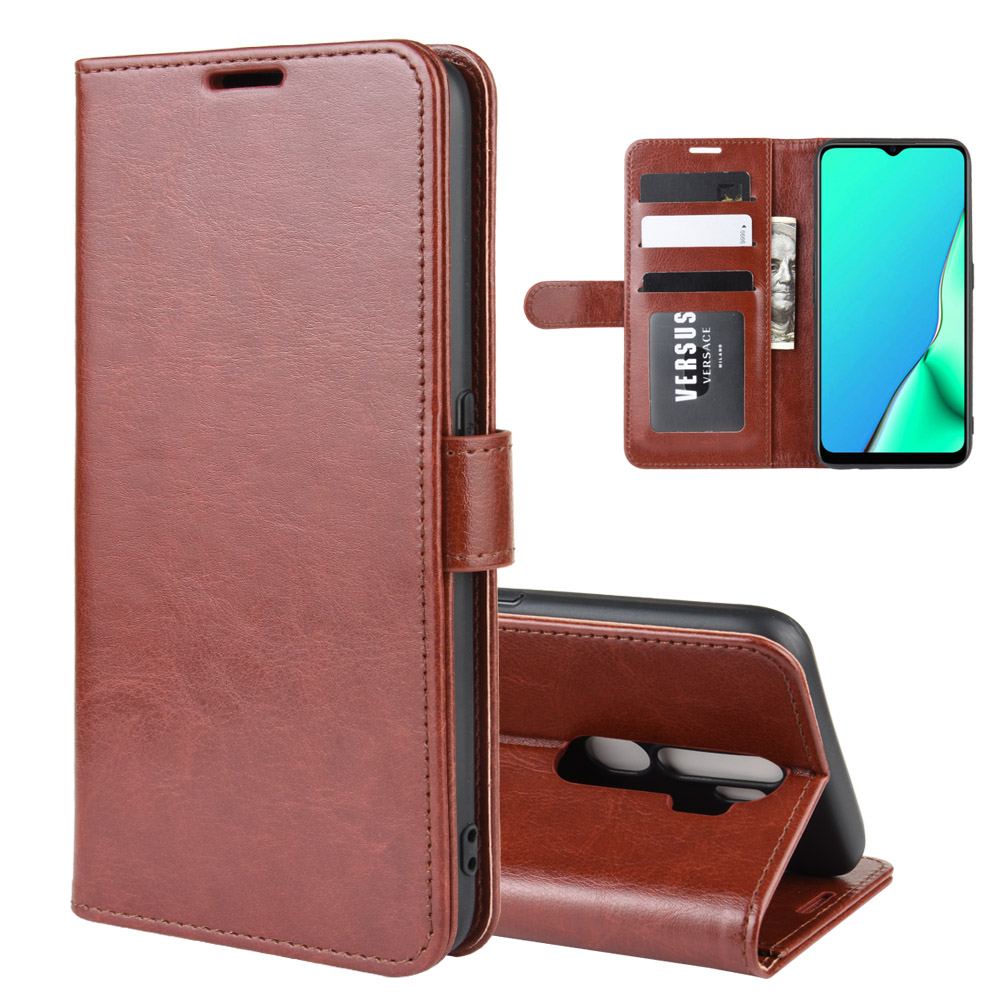 เคส OPPO A9 (2020)/A5 (2020) #เคสฝาพับหนัง PU ผิวหนังม้าสไตล์กระเป๋าสตางค์
