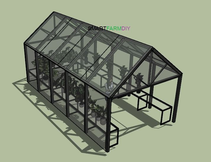 โรงเรือนไม้ด่าง คลุมสแลนหลังคา 5x10