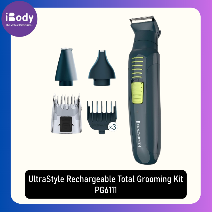 (Remington®) UltraStyle Rechargeable Total Grooming Kit PG6111 เครื่องโกนหนวดไฟฟ้า สำหรับใบหน้า จมูก ผม และขนตามร่างกาย