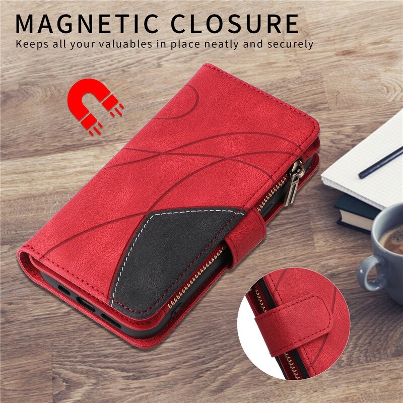 เคส Xiaomi 12 Pro #เคสฝาพับหนัง PU มีช่องซิปมีที่เสียบการ์ด สายคล้องมือ Card Slots Luxury Flip Stand Card Zipper Phone Leather Wallet Cover