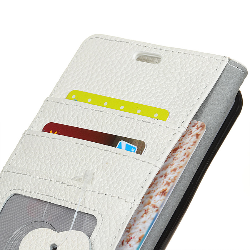 เคส Huawei Y9 (2018) #เคสฝาพับแบบกระเป๋าสตางค์หนังแท้ผิวลิ้นจี่ Litchi Grain