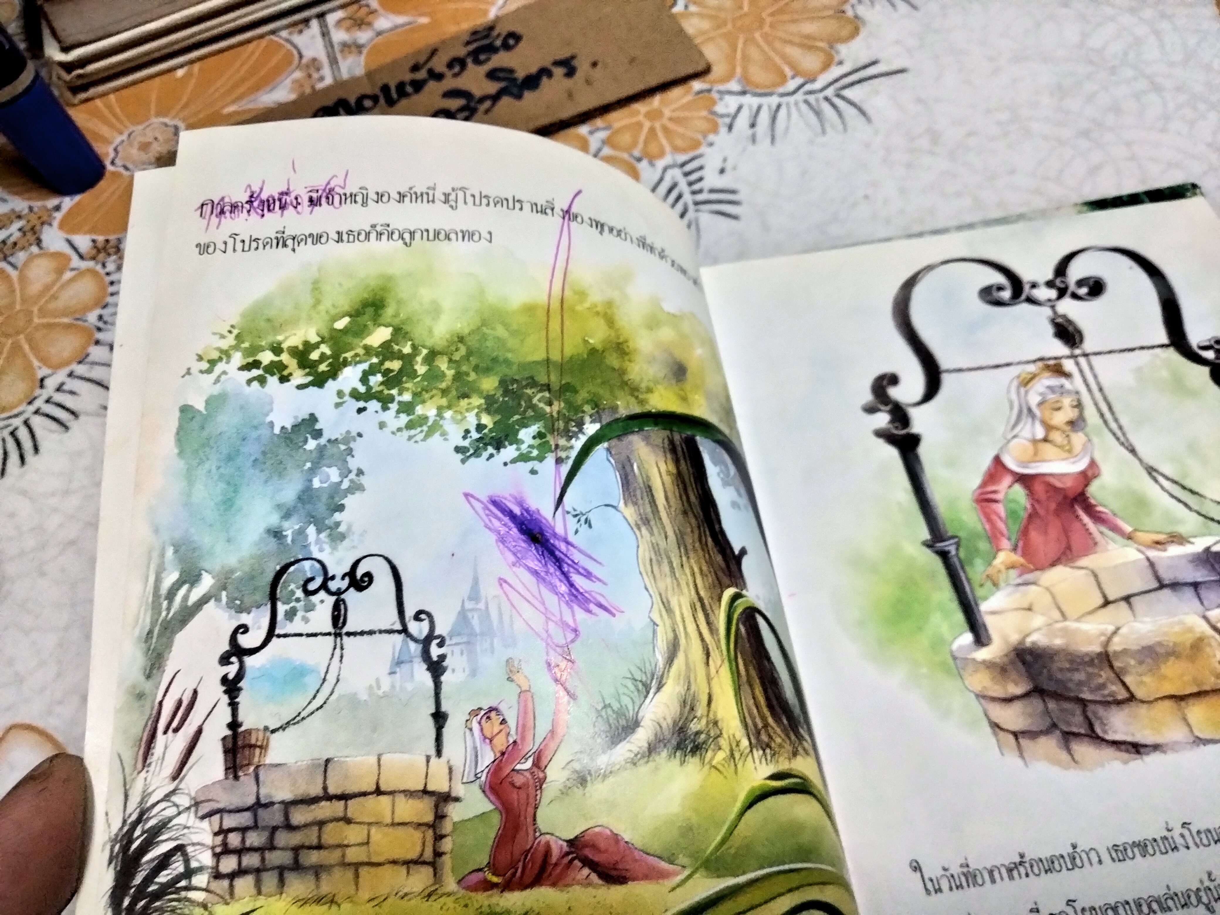 เจ้าชายกบ นิทานห้องสมุด ชุด นิทานกริมม์ส (เล่มนี้มีรอยเจาะที่ปกหลังเล็กน้อย + มีรอยปากกา (ตามรูป)