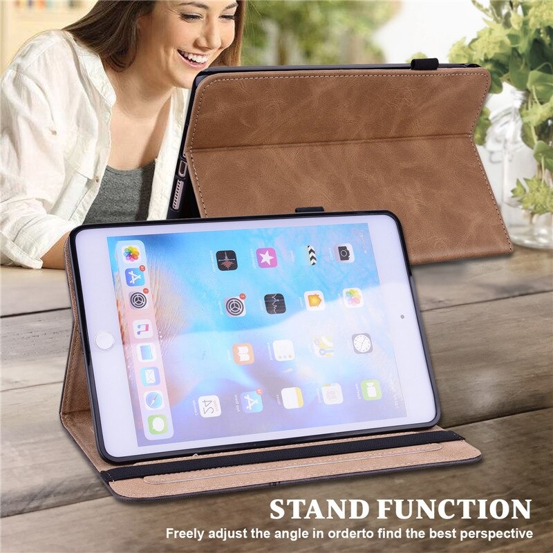 เคส Samsung Galaxy Tab A7 Lite 8.7" (T220,T225) #เคสฝาพับหนัง PU มีช่องใส่บัตรปกเย็บลายเส้น Stitching Line Design Solid Color Leather Tablet Stand Cover with Card Holder