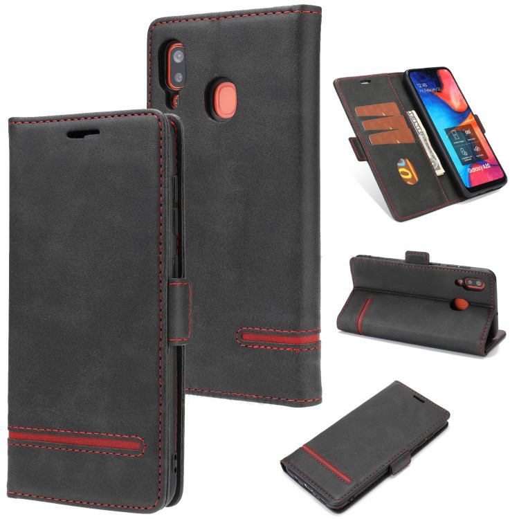Case Samsung Galaxy A30 #เคสฝาพับหนัง PU มีช่องใส่บัตร Splicing Wallet Stand Leather Shell