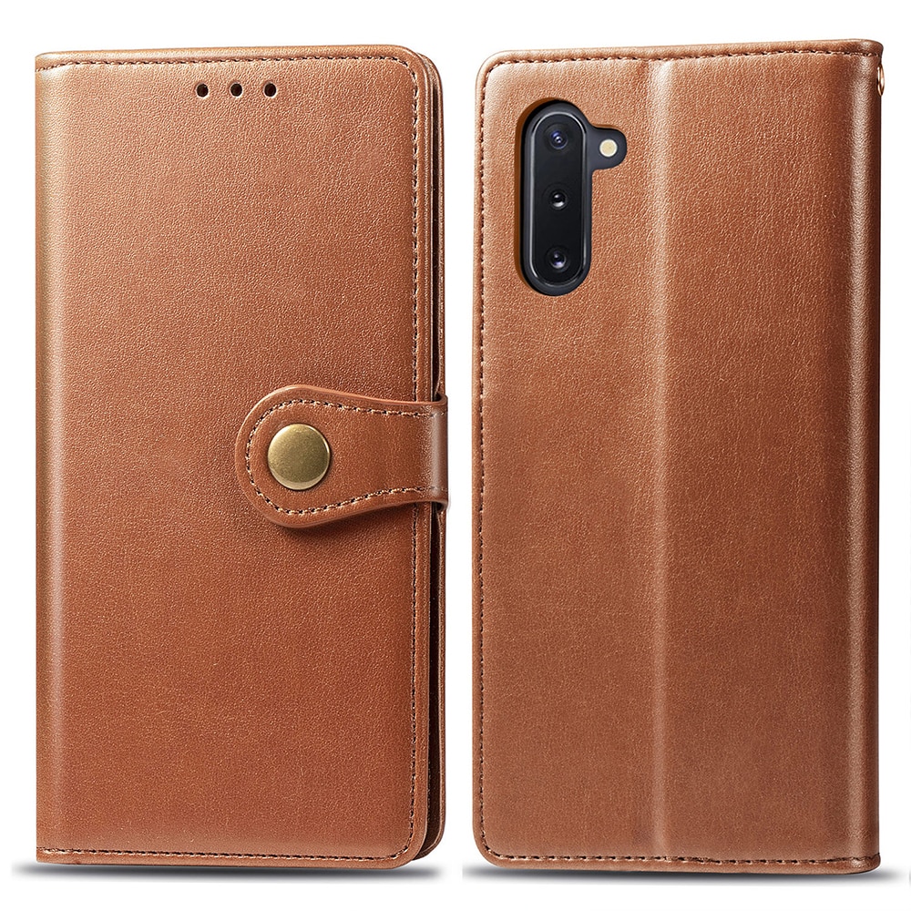 Case Samsung Galaxy Note 10 #เคสฝาพับแถบปิดแม่เหล็กพับตั้งได้ Magnetic Closure Wallet Lanyard Leather