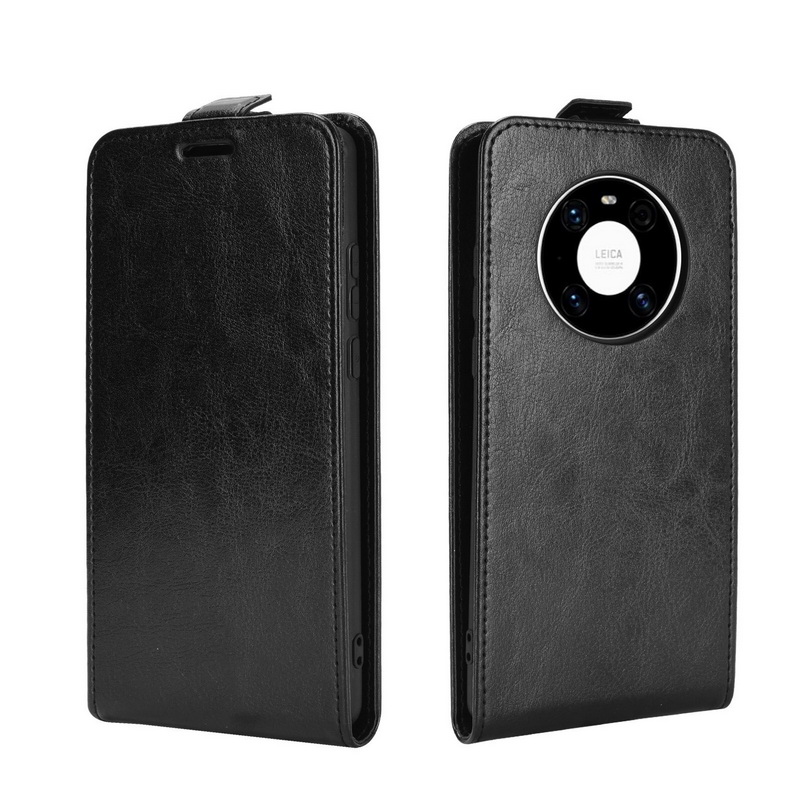 เคส Huawei Mate 40 Pro #เคสฝาพับหนัง PU Crazy Horse แนวตั้ง พร้อมช่องเสียบการ์ด