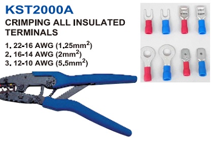 คีมย้ำหางปลาหุ้มฉนวน model :KST2000A ,Crimping tools