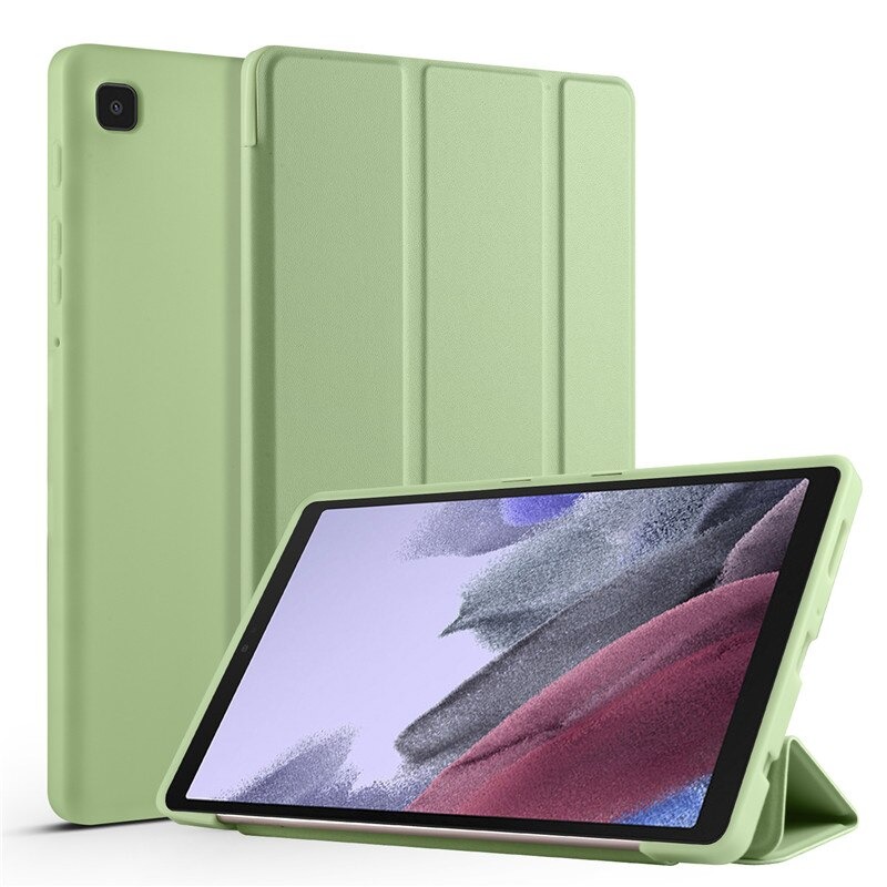 Case Samsung Galaxy Tab A7 Lite 8.7" (T220,T225) #เคสฝาพับหนัง PU แบบ 3 พับ Tri-fold Stand Design Shockproof PU Leather TPU Protective Case