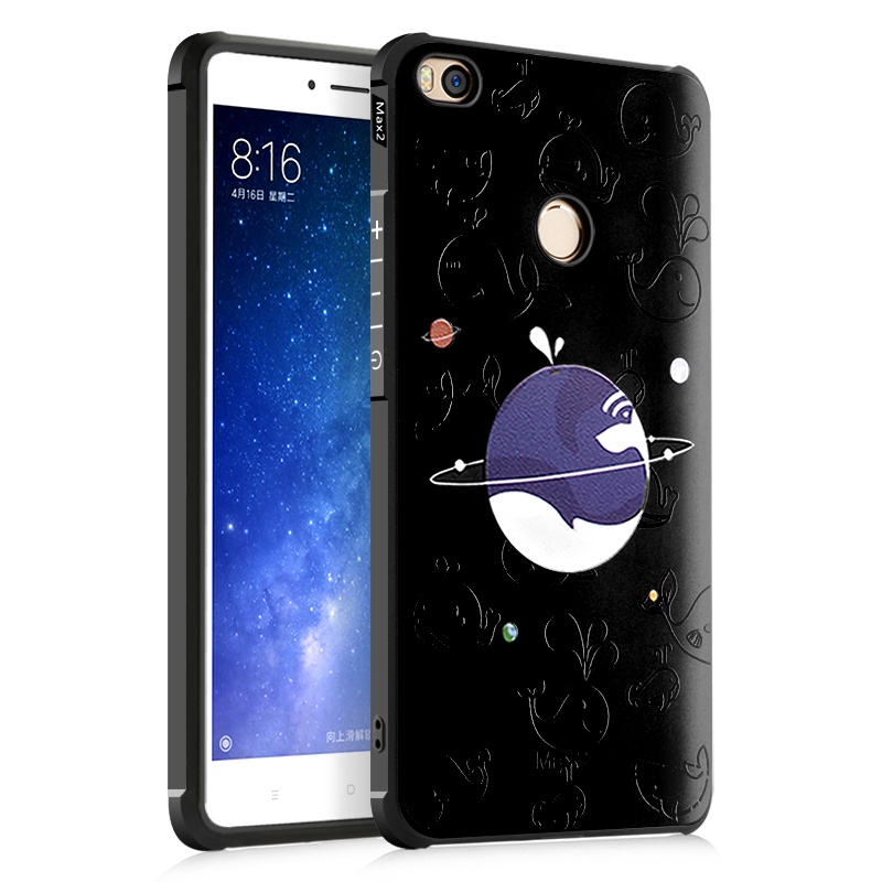 เคส Xiaomi Mi Max 2 #เคสฝาหลังTPU เนื้อสีดำพิมพ์ลายสวยๆ สี่มุมกันกระแทก Air-cushioning Drop-proof
