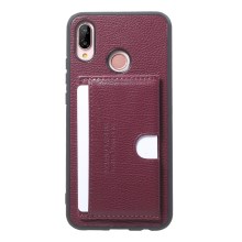 เคส Huawei P20 Lite / Nova 3e #เคสฝาหลัง TPU เคลือบหนัง PU Leather Coated TPU Kickstand Card Holder